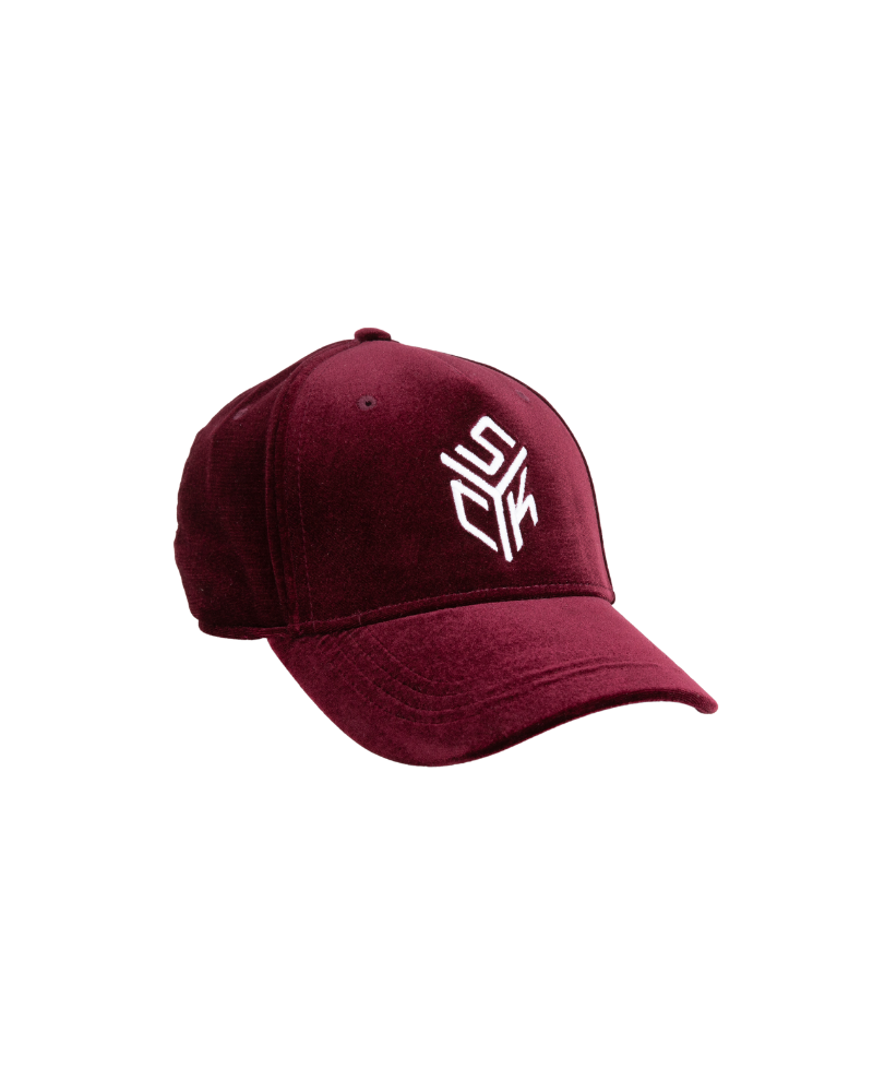 SYCK CUBE Baseball Cap - Wine/White - LIMITED EDITION VELVET