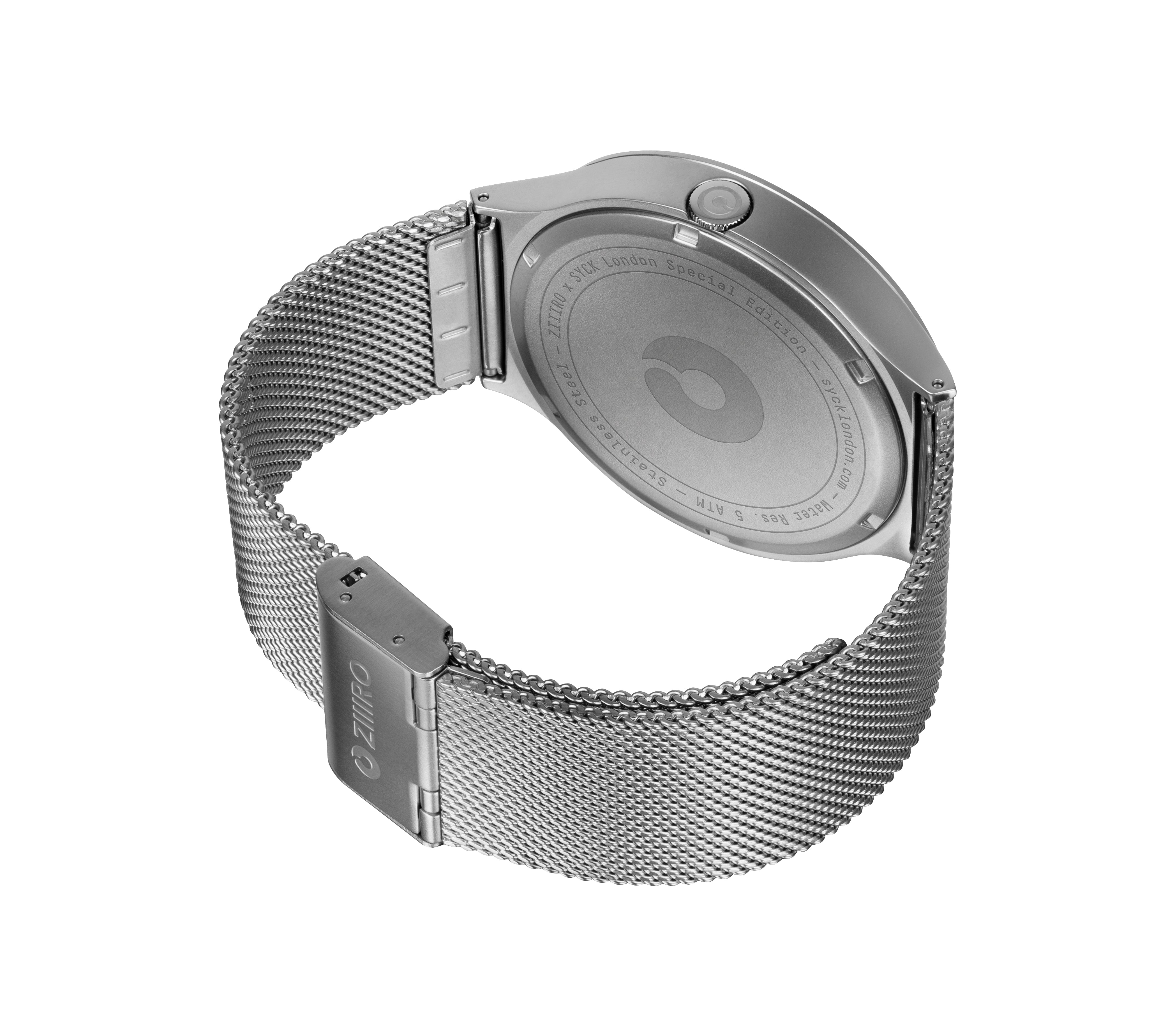 UNISEX Stainless Steel watch in Chrome with SYCK logo